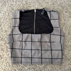 Forever 21 Black and White Plaid Top with Zipper